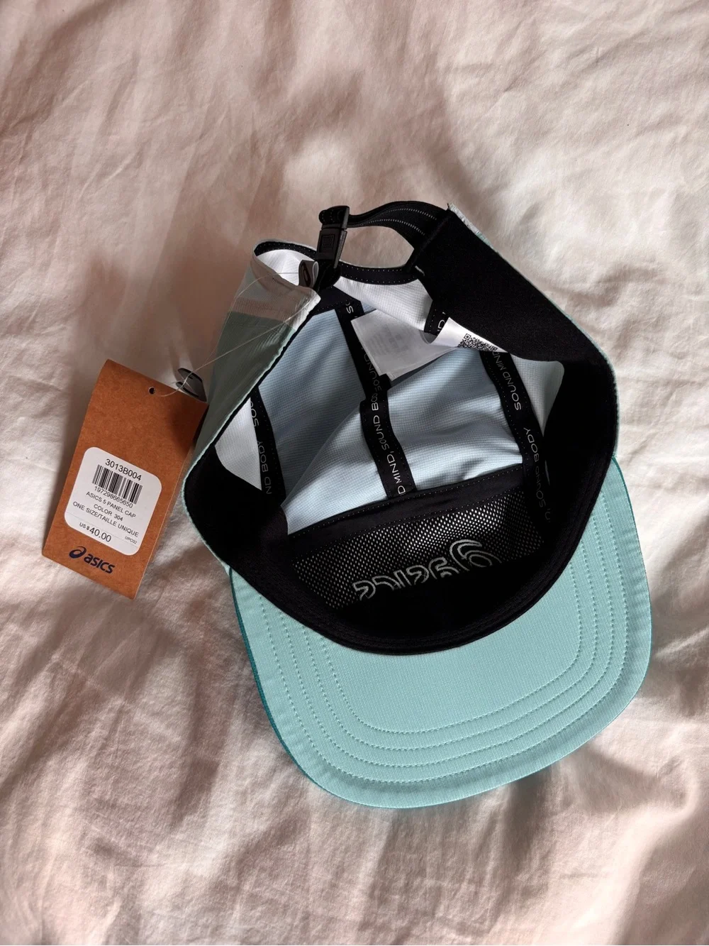 ASICS teal 5-panel running hat